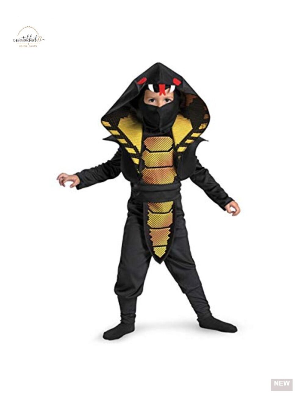 Toddler Ninja Costume Jumpsuit with Hood & Mask Kids Size 4-6